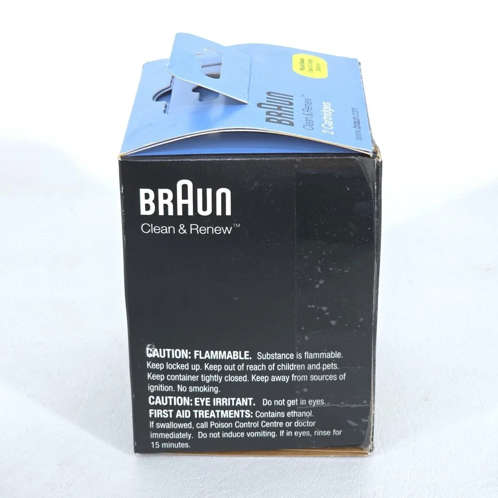 Braun Clean Renew Refill Lemon Fresh Cleaning Fluid 2 Cartridges New Shelf Pull